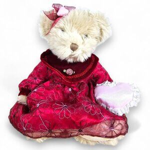 Russ Berrie Annalise Bear Plush Stuffed Toy Red Velvet Dress Valentines 11"